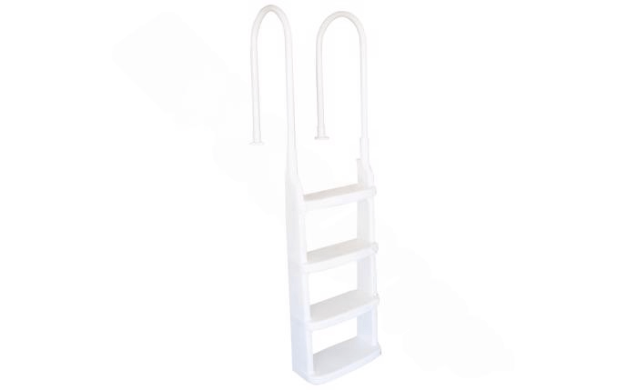Main Access 200200 48" - 54" White Easy Incline In - Pool Adjustable Ladder for Above Ground Pools - AquaDoc