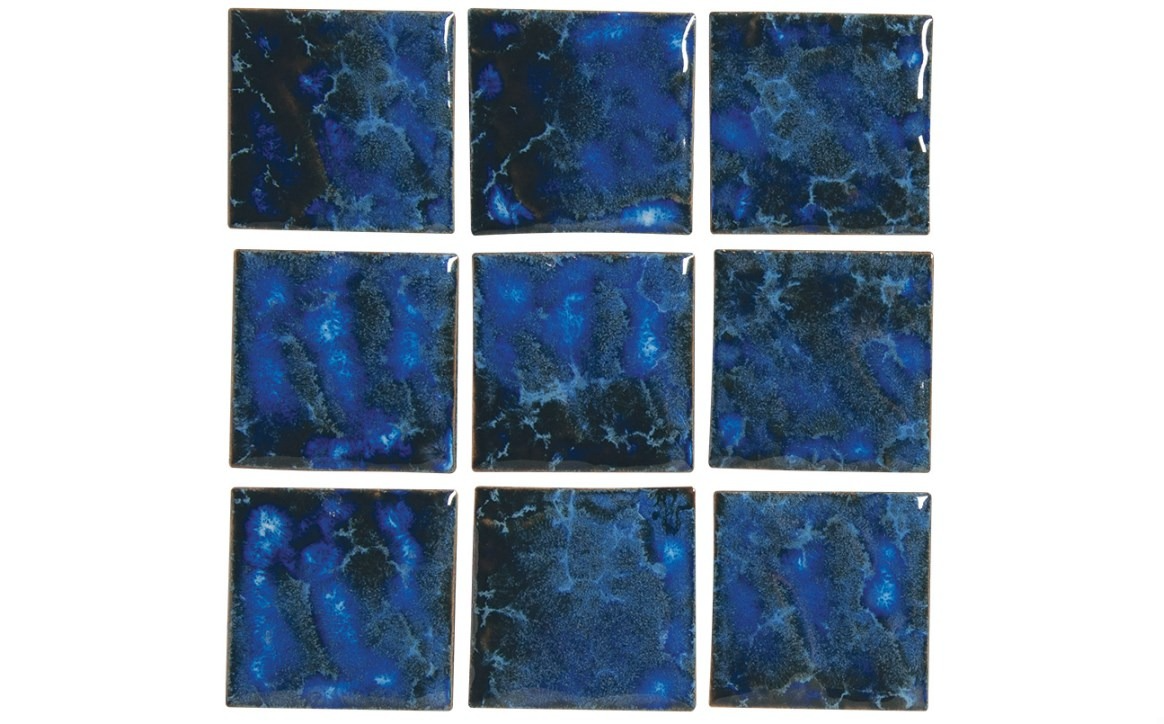 NPT Meridian Electric Blue mosaic tile installed in a pool