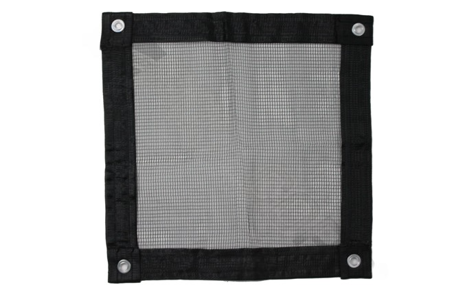 Water passing through the breathable mesh pool cover while blocking debris.