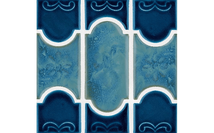 NPT BUE40 6" x 6" Botanical Tile Navy Blue - AquaDoc