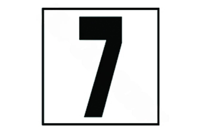 Front view of NPT DM52-1070 5" Non-Skid 7 Depth Marker