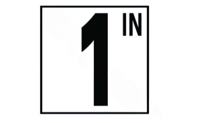 Close-up of 1 IN NPT DM51-3010 pool depth marker