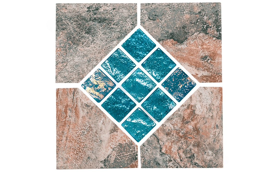 NPT GMS - EMERALD 6" x 6" Gemstone Tile Emerald Deco - AquaDoc