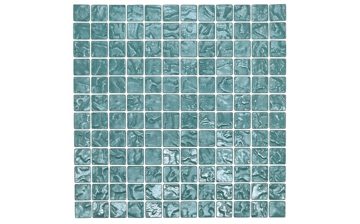 NPT KAI - SEA BREEZE 1" x 1" Glass Tile With Mesh Back Sea Breeze Teal - AquaDoc