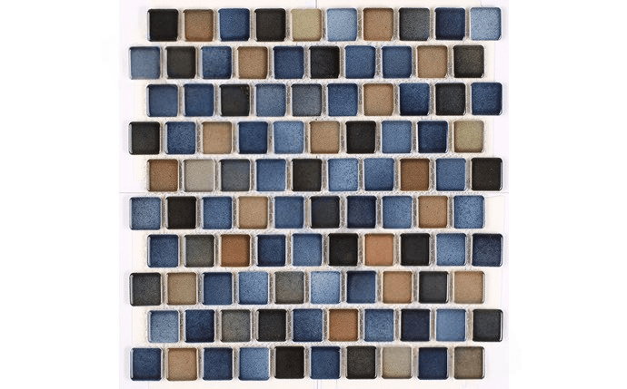NPT MIX - BLUE BAY 1" x 1" Mix Mosaic Tile Blue Brown Blend - AquaDoc