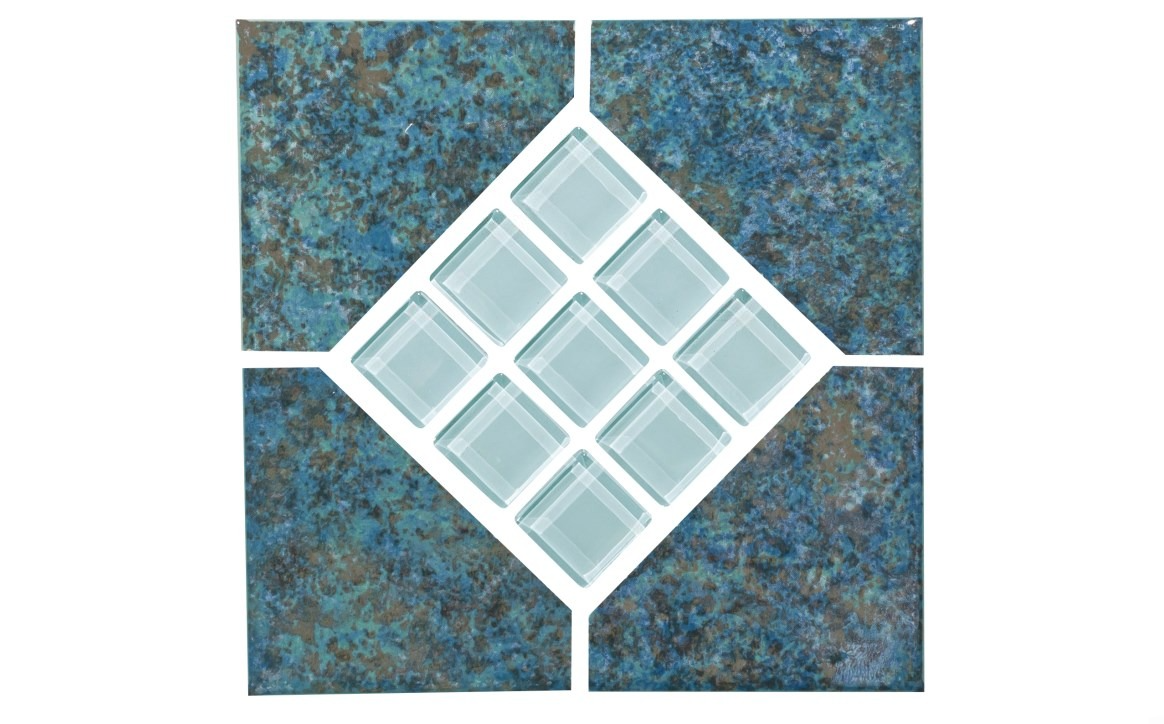 NPT Oceans-Marine Deco Porcelain Tile in Glossy Green Finish