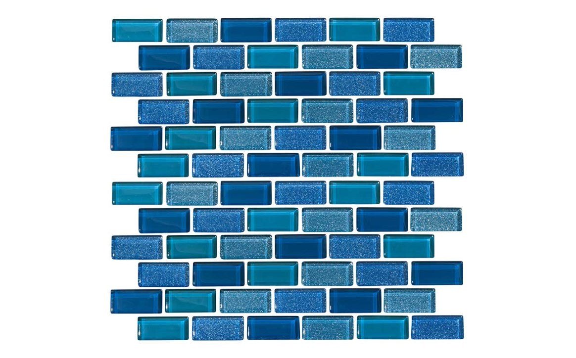 NPT ORN - PEACOCK 1" x 2" Orion Peacock Pool Tile - AquaDoc