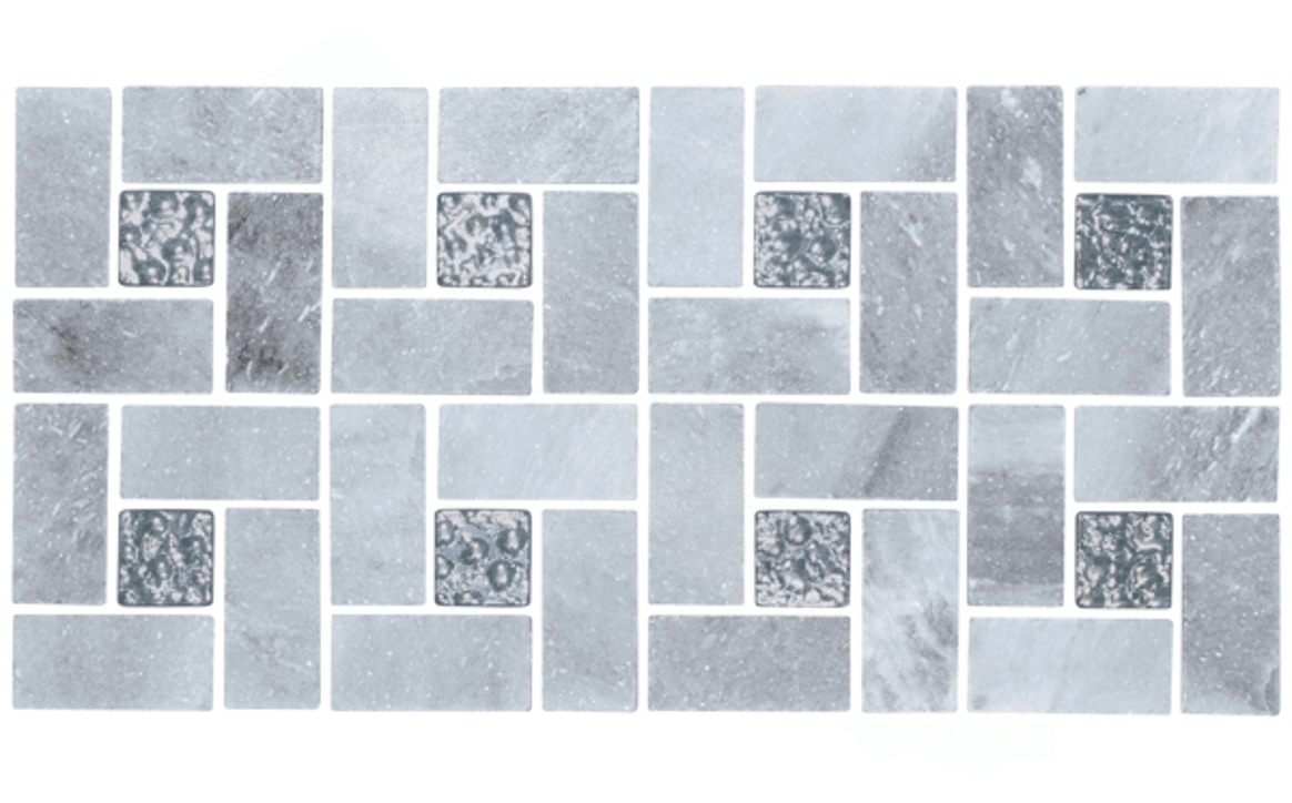 NPT FS - PINWHEEL Fusion Mosaic Pattern Pinwheel Gray Quartz - AquaDoc