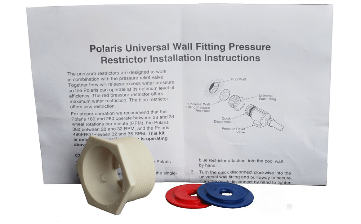 Polaris 10 - 108 - 00 White Universal Wall Fitting Restrictor Kit for Polaris® Pool Cleaner - AquaDoc