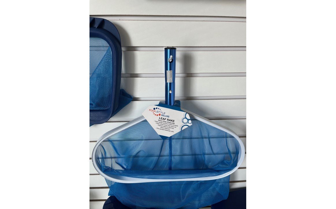 PoolStyle K683CB/SCP Deluxe Aluminum Angled Frame Leaf Rake - AquaDoc