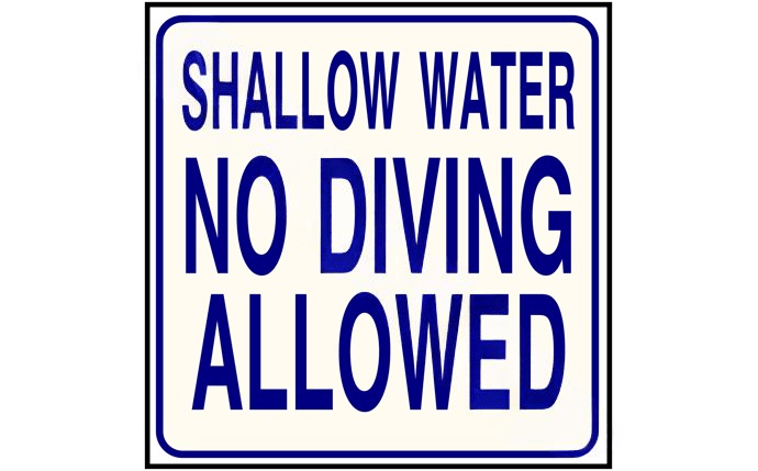 PoolStyle PS237 24" x 24" NO DIVING ALLOWED Sign - AquaDoc