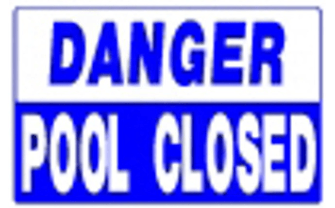 PoolStyle PS248 12" x 18" Horizontal DANGER POOL CLOSED Sign - AquaDoc
