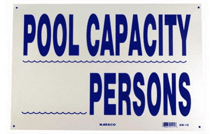 PoolStyle SW - 15 PS251 12" x 18" Horizontal POOL CAPACITY Sign - AquaDoc