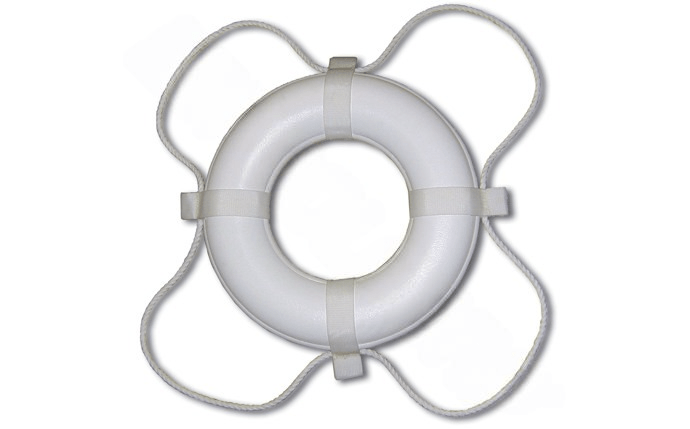 PoolStyle 361 24" White Coast Guard (Uscg) Approved Ring Buoy - AquaDoc