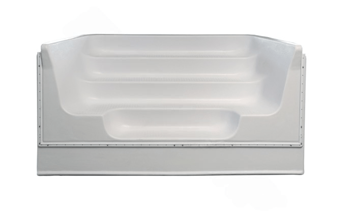 Quaker Plastics QP - 0084TS 42" x 8' White Thermoplastic Straight Twin Seat/Step - AquaDoc