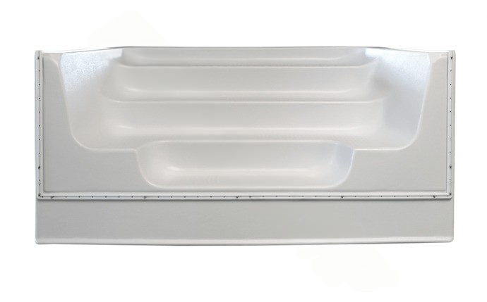 Quaker Plastics QP - 0084TSC 42" x 8' White 4 - Tread Thermoplastic Cantilever Straight Twin Seat/Step - AquaDoc