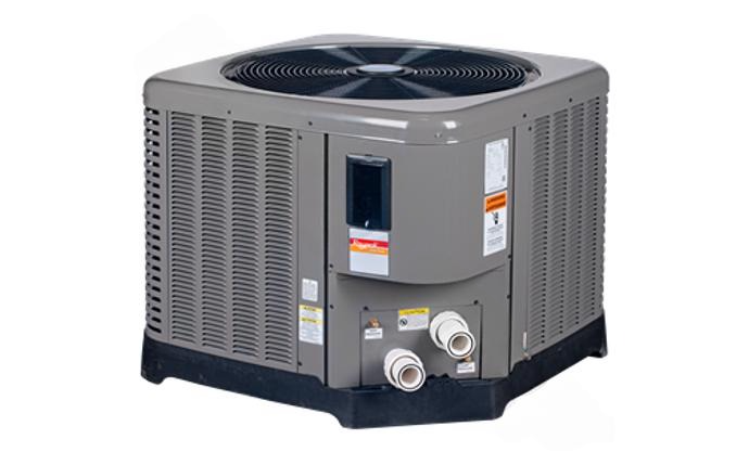 Front view of Rheem Compact Series Digital Pool Heat Pump