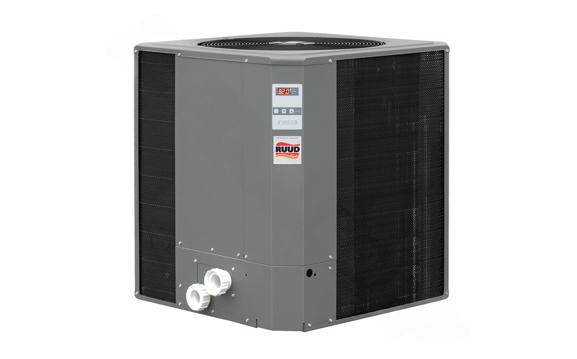 Front view of Ruud D6350 pool heat pump