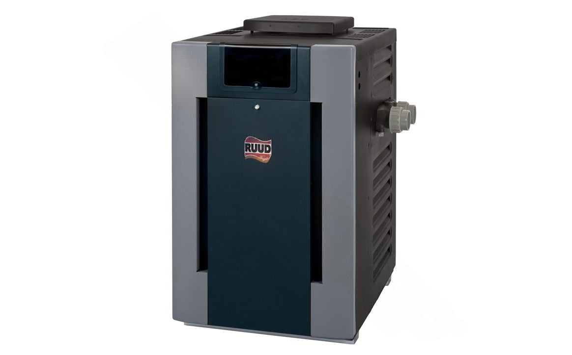 Front view of Ruud P-D336A 332K BTU digital propane heater