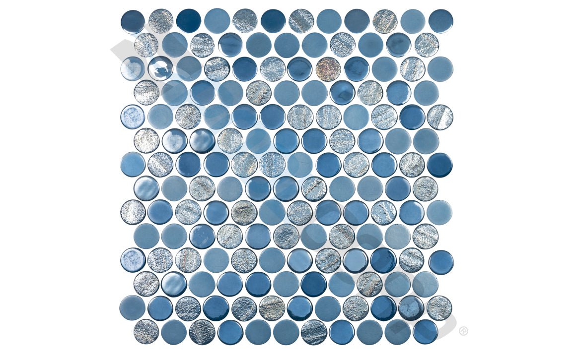 NPT SGA - COBALTO PNY RND Sea Glass Round Tile Cobalto - AquaDoc
