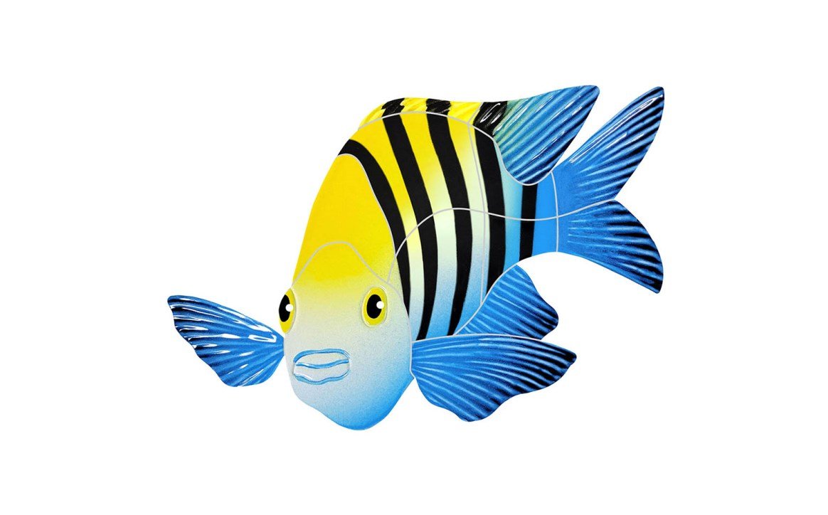 SERMAJS 6" x 9" Porcelain Tile Mosaic Sergeant Major Fish - AquaDoc