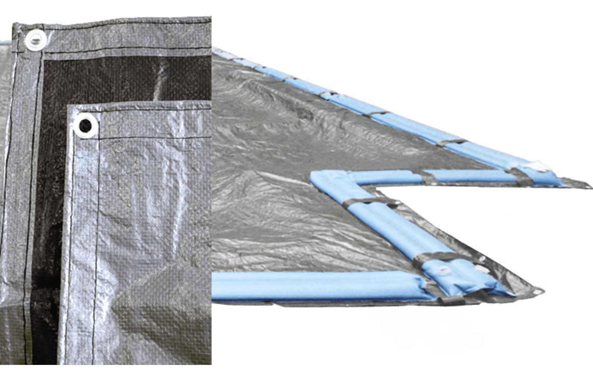 20' x 40' Silver Pro Rectangular Winter Cover with 15 Year Warranty 12122646I - AquaDoc