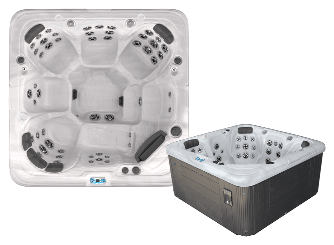 Shoreline Spas SL863L - 37 - L1 Storm Cloud Spa with Black Skirting, Circulation Pump and LED Jets - AquaDoc