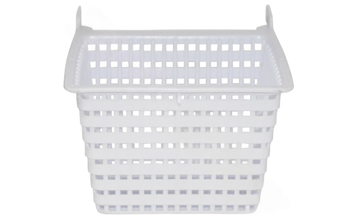 Plastic skimmer basket for pool cleaning