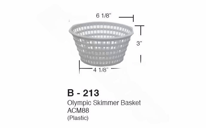 Super - Pro® B - 213 6 - 1/8" Plastic Skimmer Basket - AquaDoc