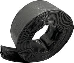 Super-Pro 1.5" x 25' Backwash Hose rolled up for easy storage.