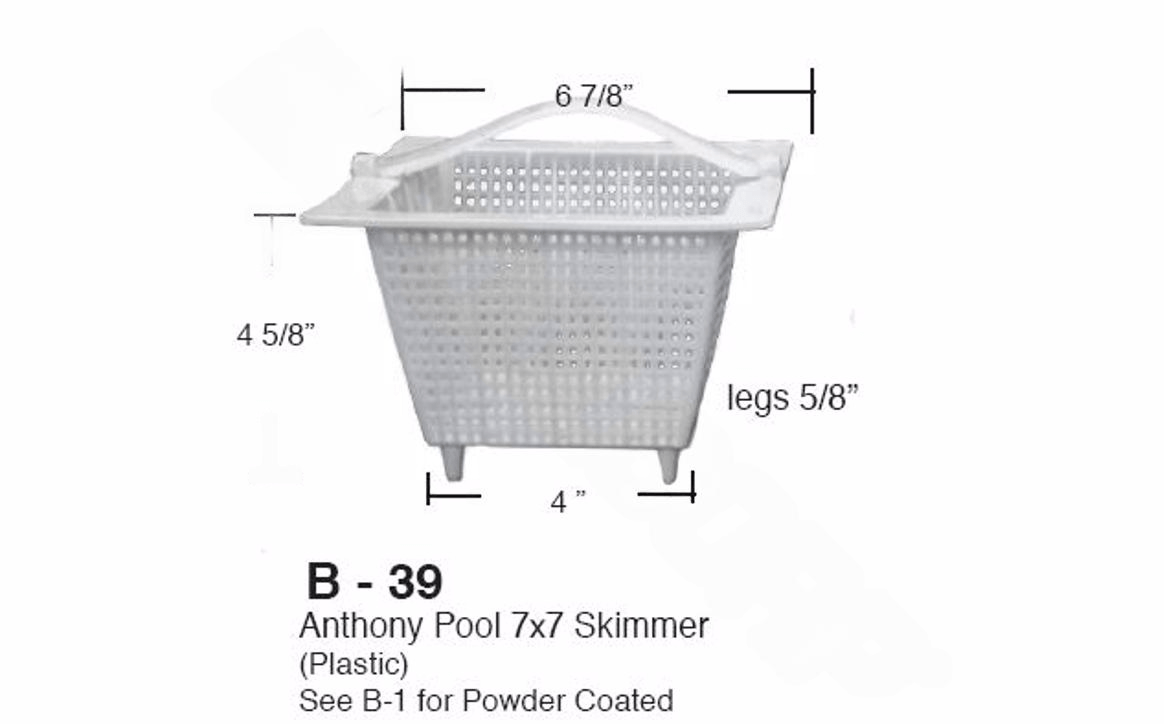 Super - Pro 27180 - 039 - 000 7" x 7" Anthony Skimmer Basket - AquaDoc
