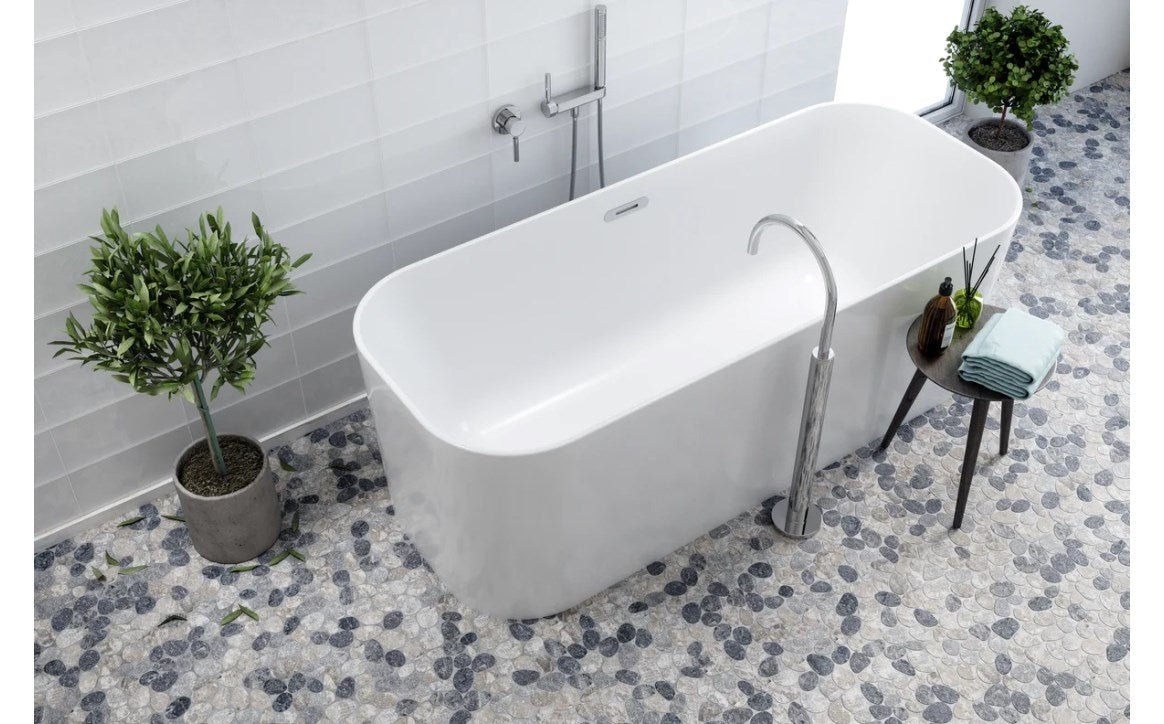NPT RVK - MIxED 11 3/4" x 11 3/4" River Rocks Cobble Tile Mixed Grey - AquaDoc