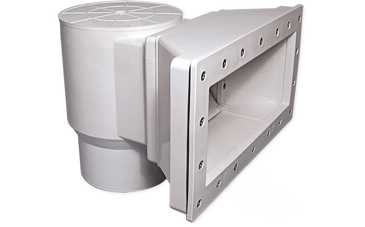 Waterway 560 - C3A60L 1 - 1/2" FPT White Flo - Pro II Wide - Mouth Short Throat Above Ground Skimmer - AquaDoc