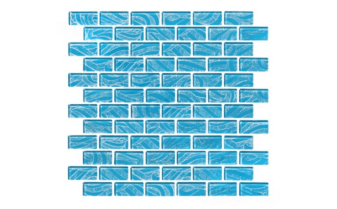 NPT ZPH - BLUE 1" x 2" Zephyr Glass Tile Blue - AquaDoc