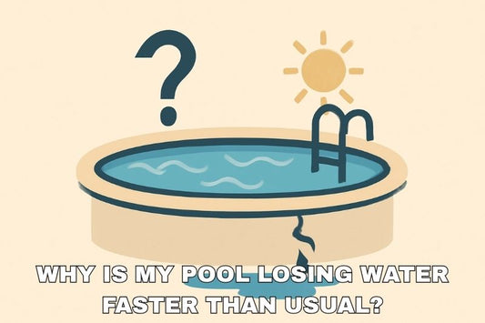 A pool with a crack leaking water, a floating question mark.