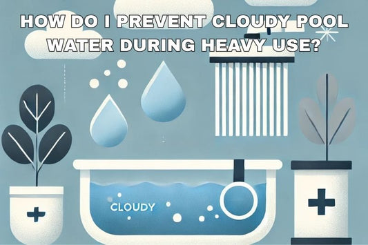 Pool with cloudy water and filtration symbolizing prevention of cloudiness.