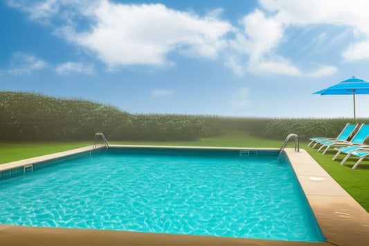 a shimmering pool under the summer sun.