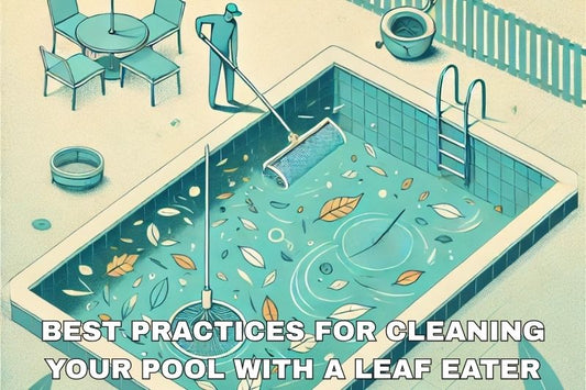  Pool with leaves removed using a leaf eater or skimmer tool.