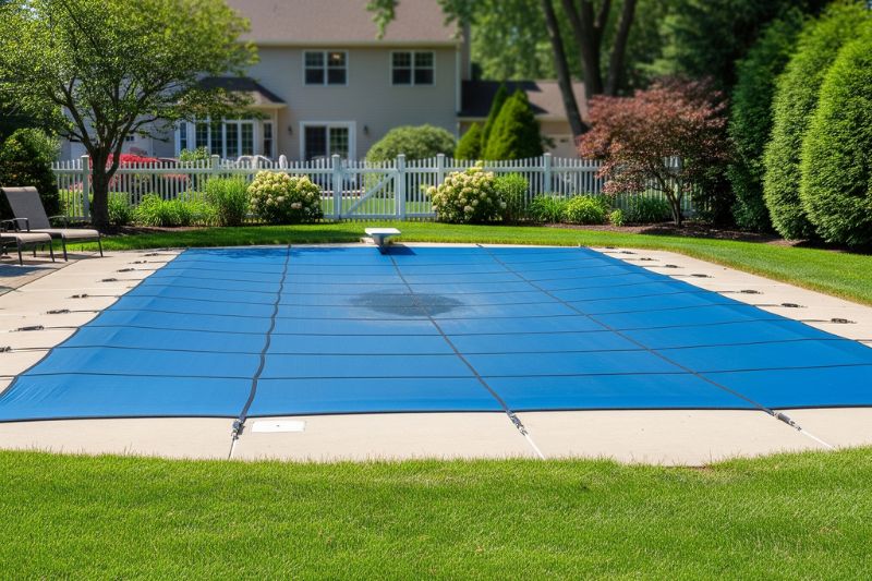 16'x28' Rectangle Mesh Pool Safety Cover For 14'x26' In-Ground Pools - Green