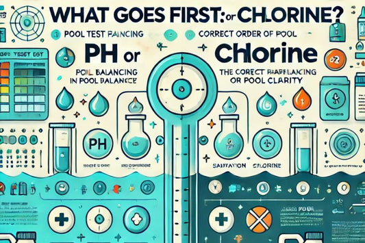 Balance pH before adding chlorine to ensure proper pool water chemistry