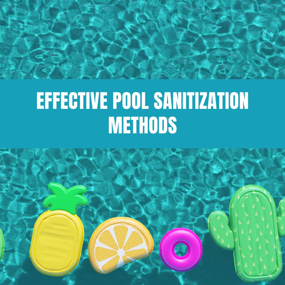 Pool water being sanitized with a UV-C light system, effective pool sanitization methods.