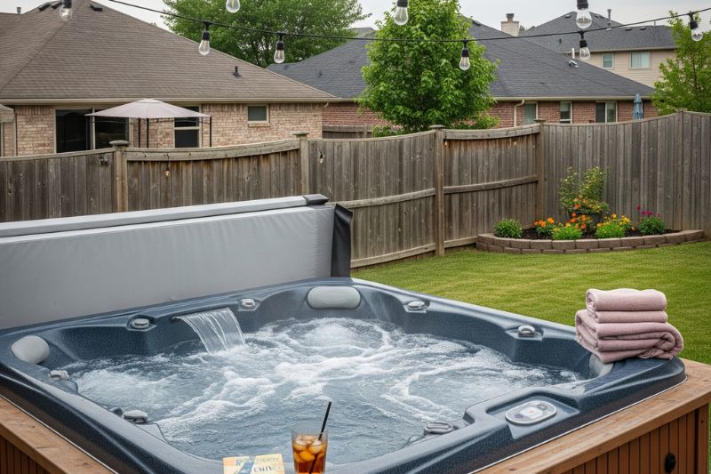 Close-up of hot tub jets releasing water bubbles