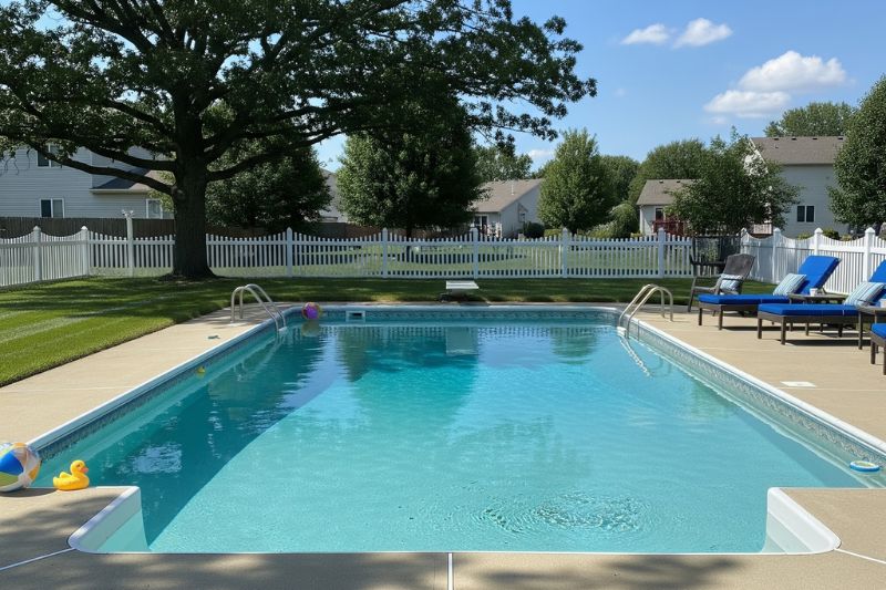 Smooth pool liner with clear water