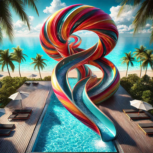 A cool looking pool slide