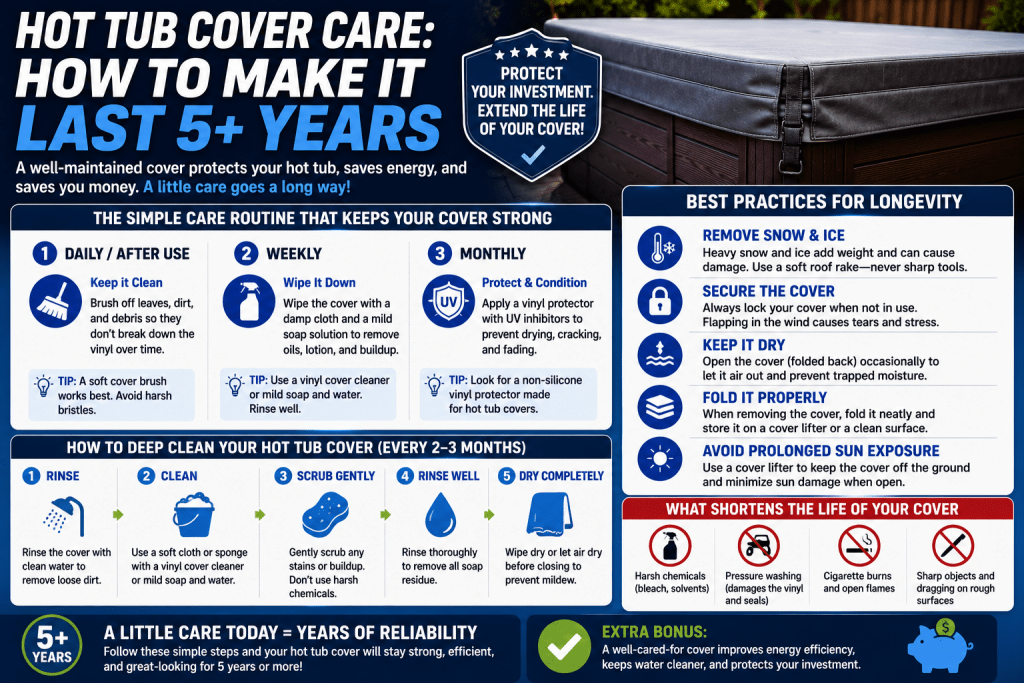 Hot Tub Cover Care: How to Make It Last 5+ Years - AquaDoc