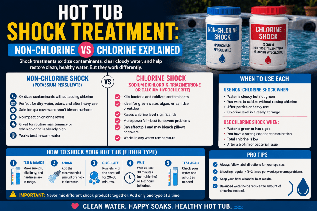 Hot Tub Shock Treatment: Non-Chlorine vs Chlorine Explained - AquaDoc