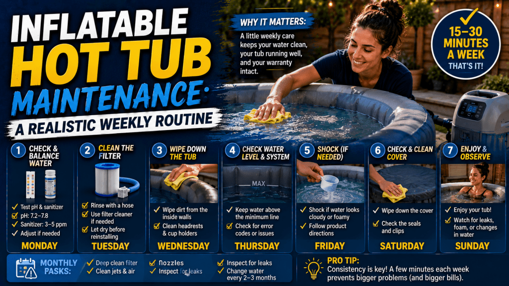 Inflatable Hot Tub Maintenance: A Realistic Weekly Routine - AquaDoc