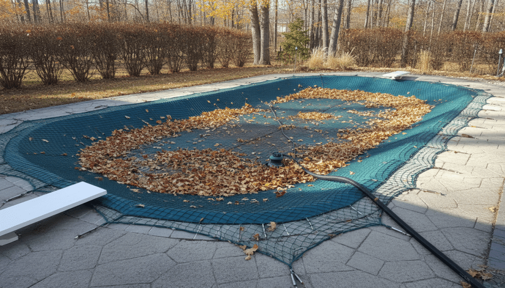 Leaf Net Over a Winter Cover: Stop Submersible Pump Clogs for Good