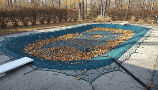 Leaf Net Over a Winter Cover: Stop Submersible Pump Clogs for Good