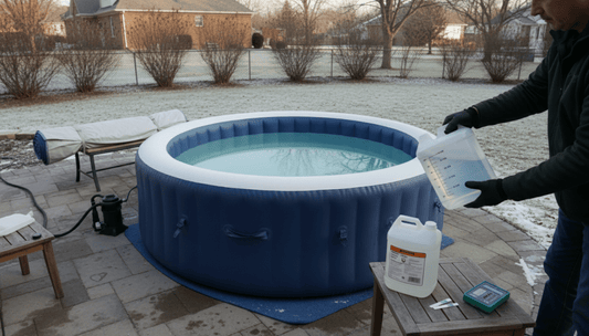 Muriatic Acid Before Closing a 500-Gallon Inflatable Hot Tub for Winter